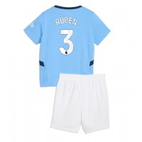 Echipament fotbal Manchester City Ruben Dias #3 Tricou Acasa 2024-25 pentru copii maneca scurta (+ Pantaloni scurti)
